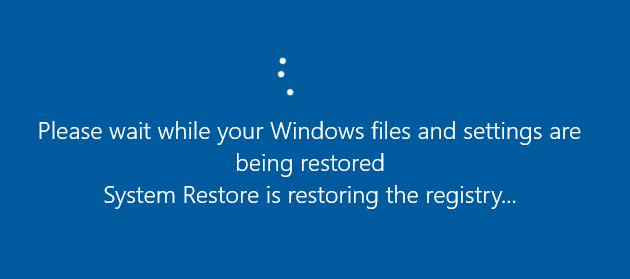 Try using the System Restore