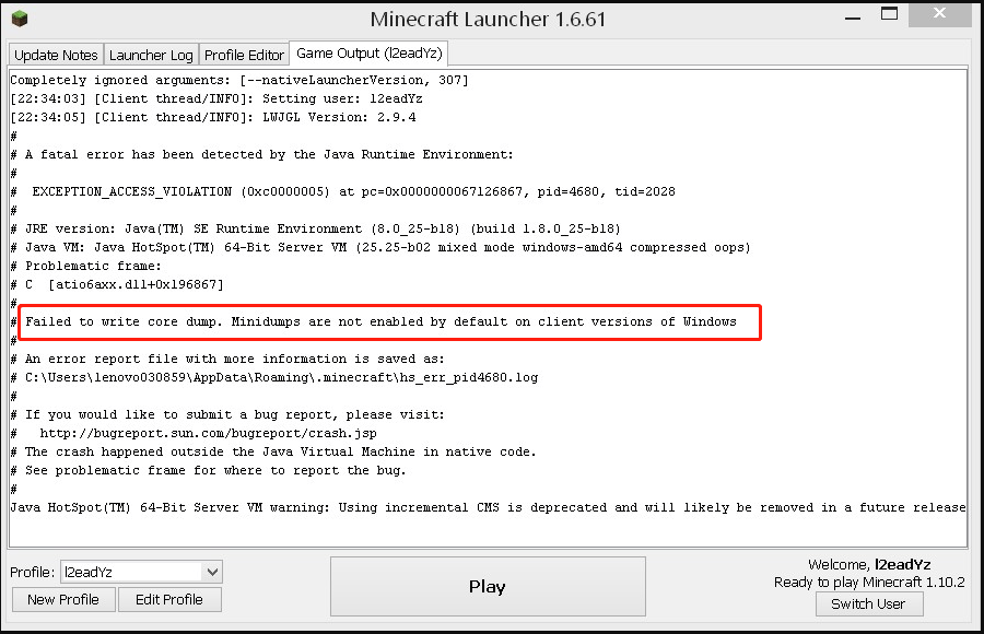 Fix Failed To Write Core Dump. Minidumps Are Not Enabled By Default On Client Versions Of Windows Example