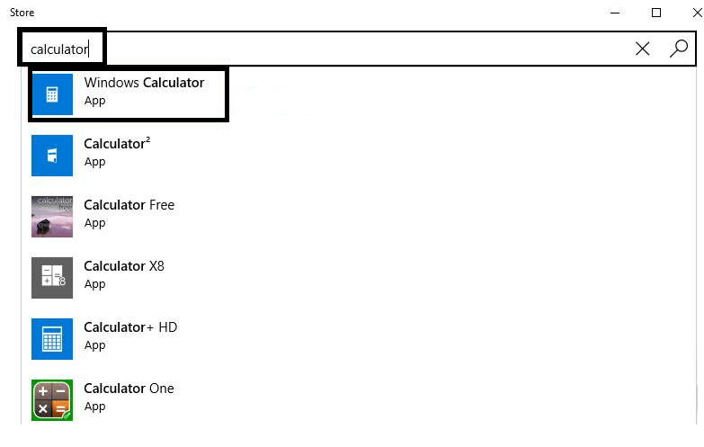 calculator not working in windows 10