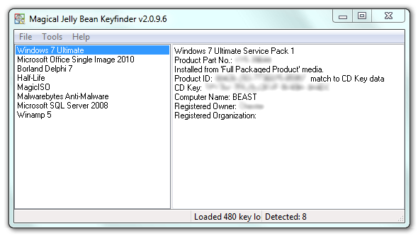 Windows XP Product key finder