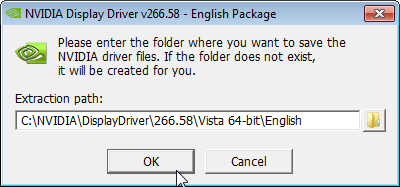 choose the path for Nvidia Display Driver