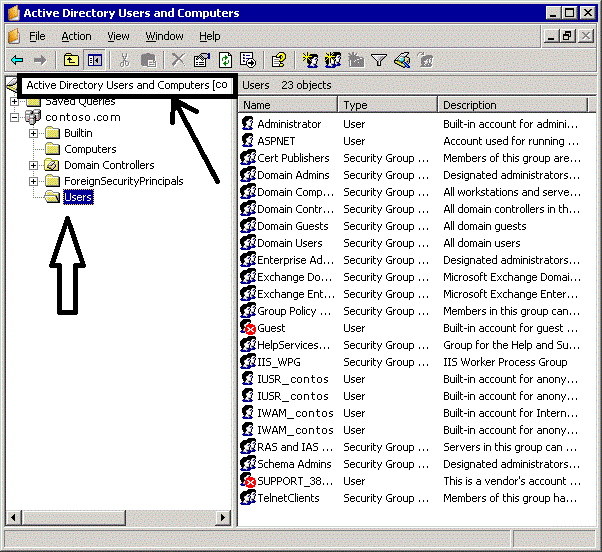 Start Active Directory users and computers