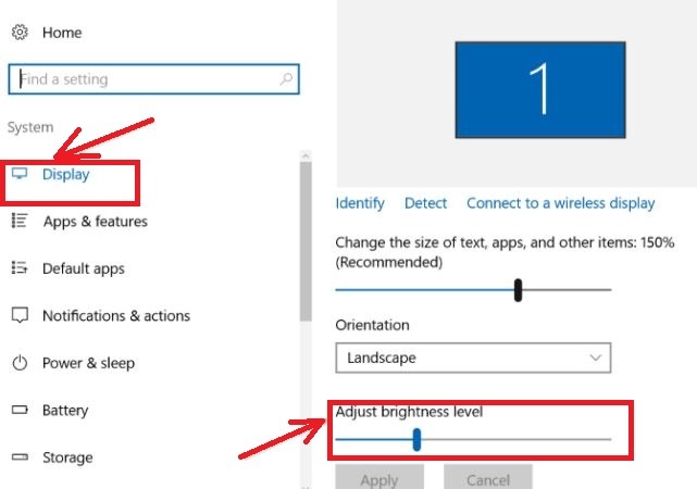 how to control brightness in windows 10