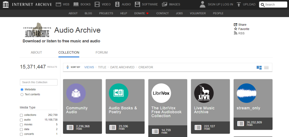 Internet Archive: Audio and Songs for free