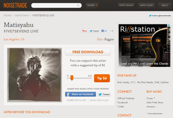 NoiseTrade listen to music online for Free