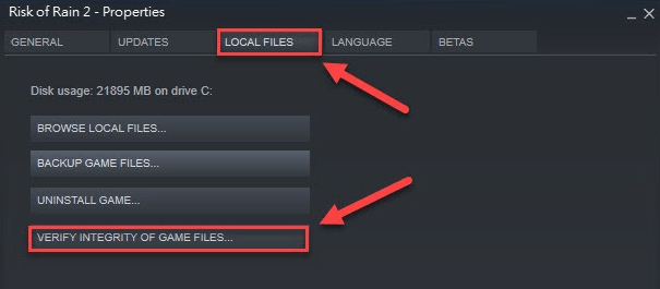 Verify integrity of game files