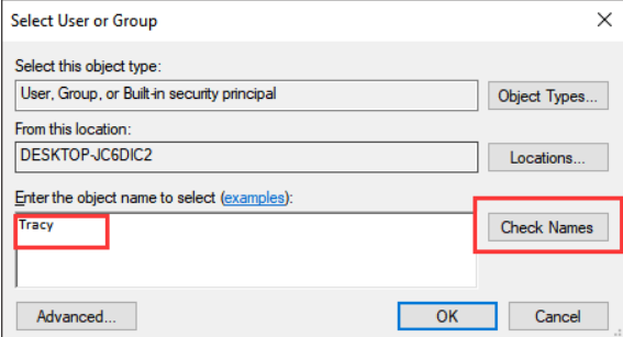 Check names - Invalid Value For Registry