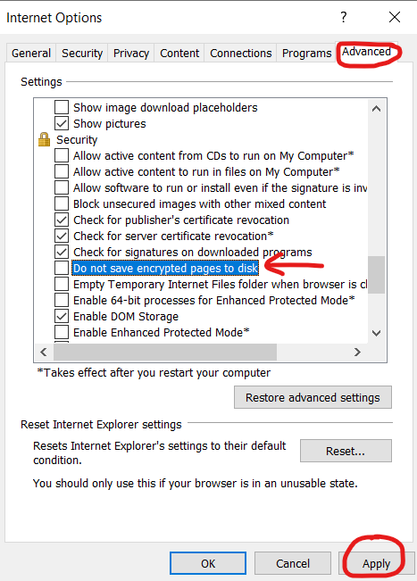 Do not save encrypted pages - the content can't be displayed because the s/mime control isn't available