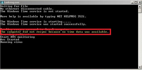 The Computer Did Not Resync Because No Time Data Was Available Example