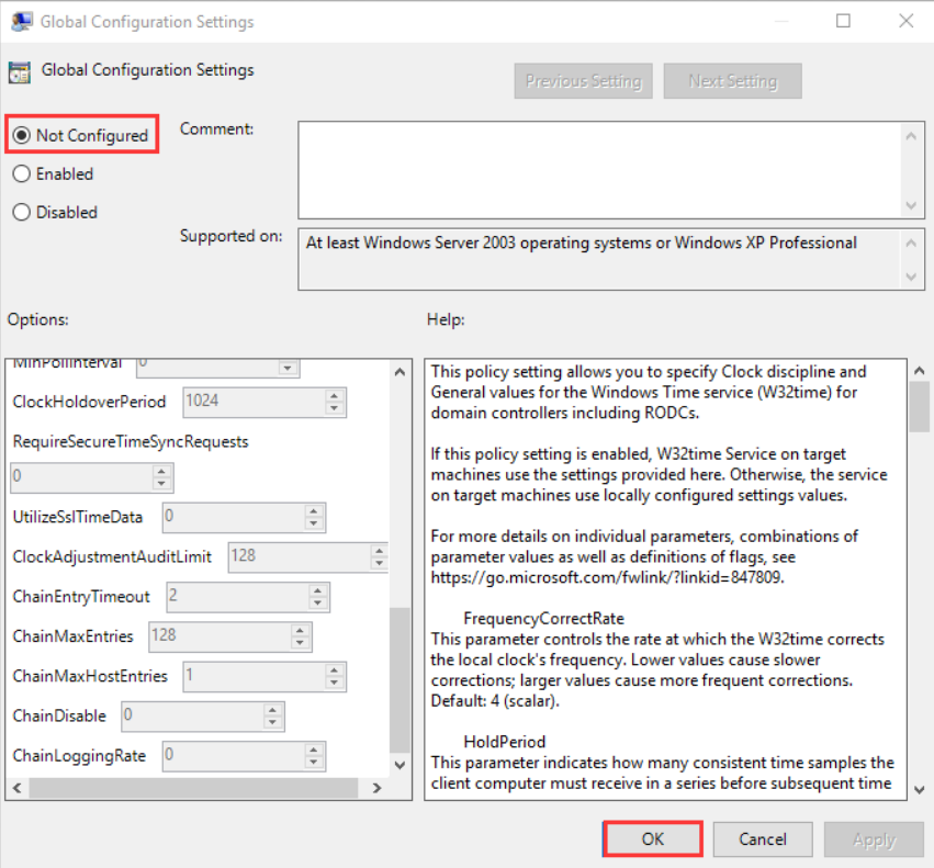 Global Configuration Settings