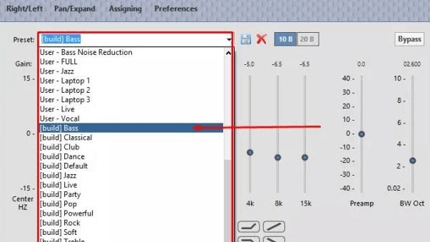 control all the equalizer presets