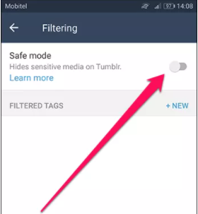 Bypass safe mode on Tumblr Android app