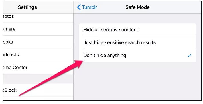 Fix This Tumblr May Contain Sensitive Media Error on iPhone