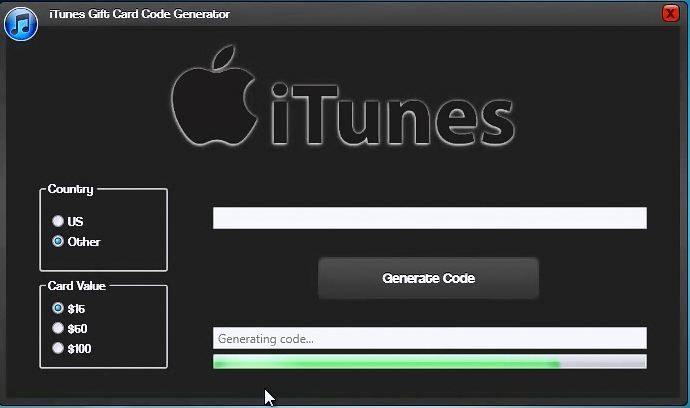 iTunes Gift Cards Generator