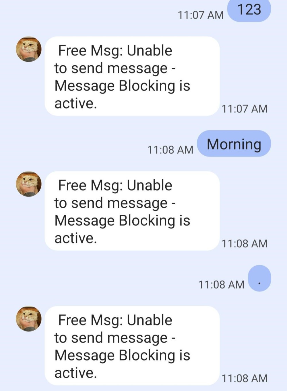 Fix Free Msg Unable To Send Message - Message Blocking Is Active Error