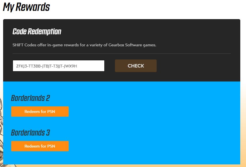 Borderlands 3 shift codes