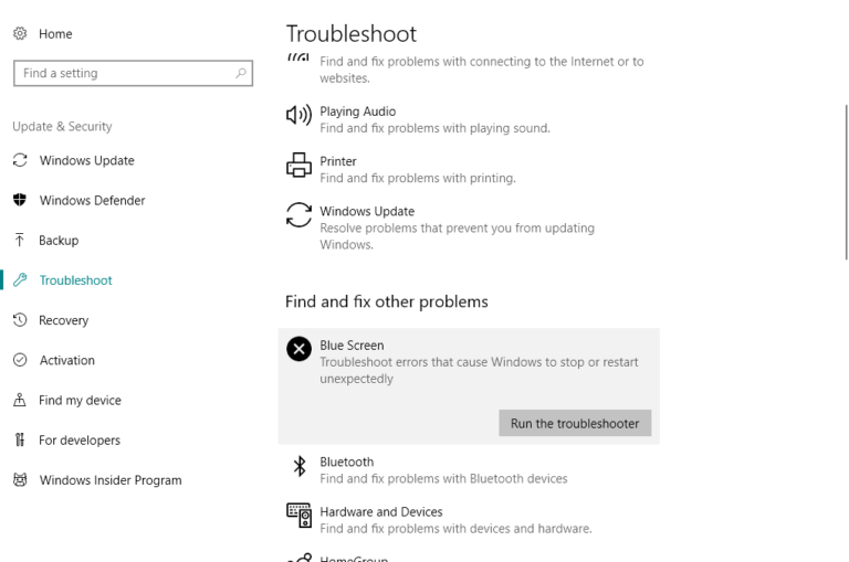 Run Troubleshoot