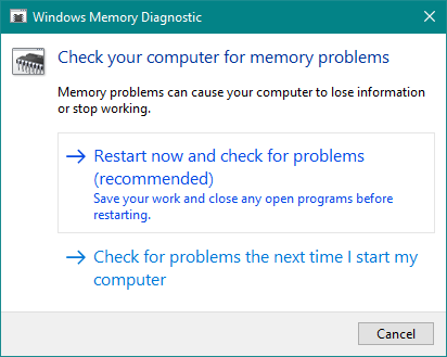 Windows Memory Diagnostic