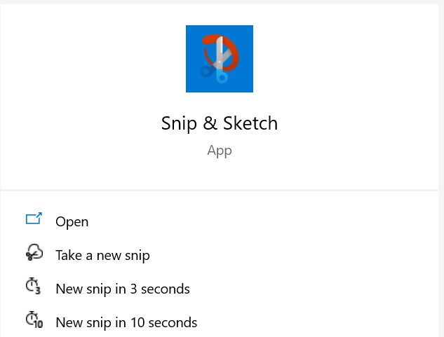 snip and sketch tool to take screenshot in windows 11