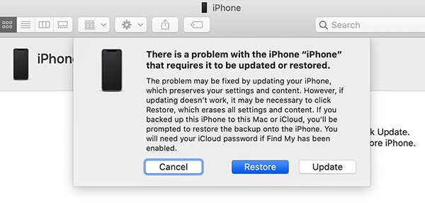 restore iphone via itunes