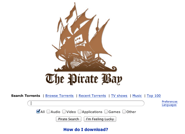 1337x Proxy alternative sites - The Pirate Bay