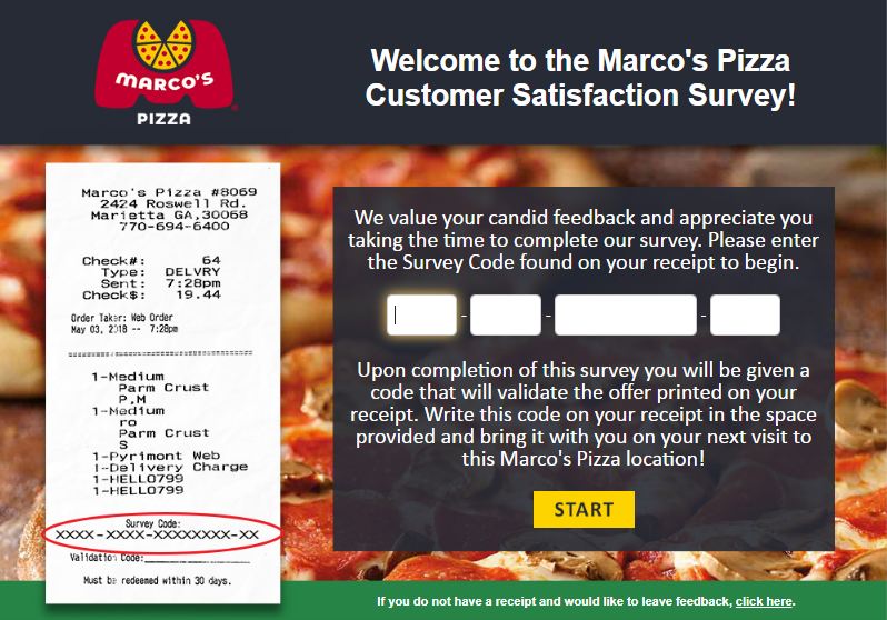 marcos pizza survey