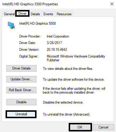 uninstall driver