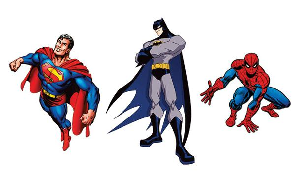 Superman Batman and Spiderman