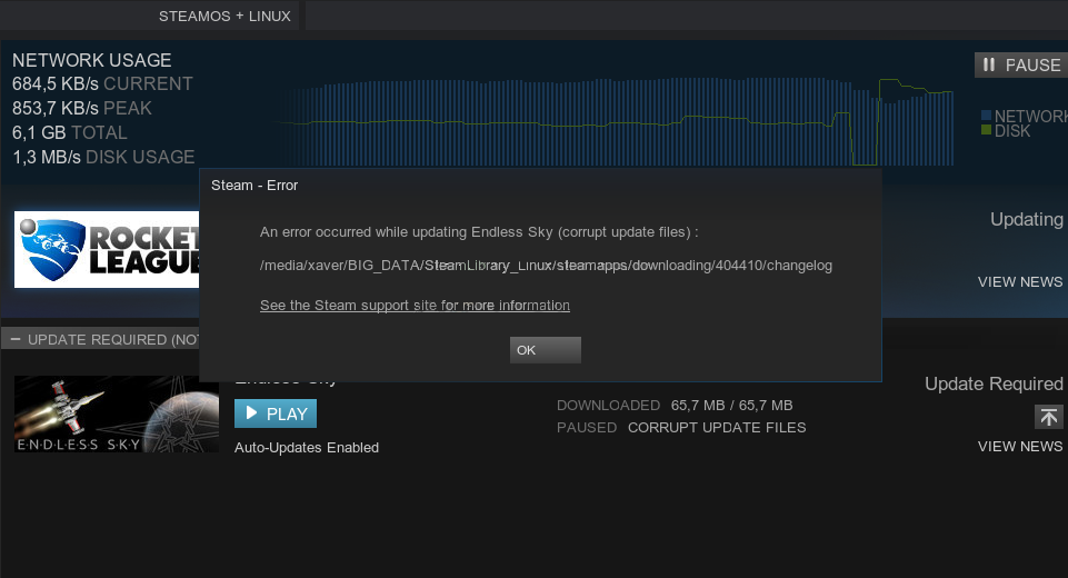 Steam Corrupt Disk Example