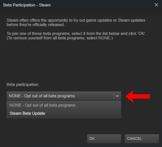 Opt Out Of Steam Beta