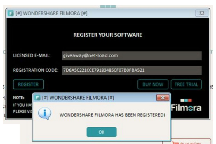 Filmora Registration codes