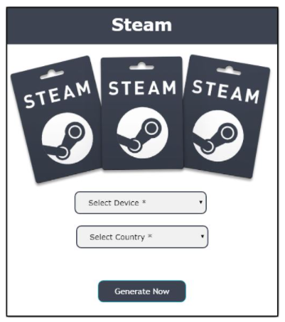 Steam Free Wallet Code generators