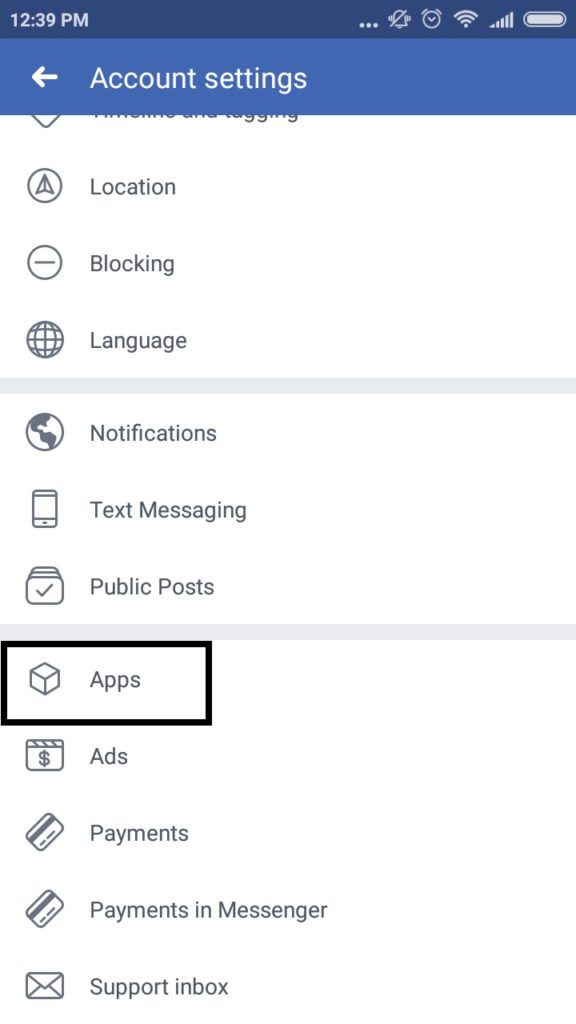 facebook account settings