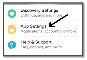 Tinder app settings