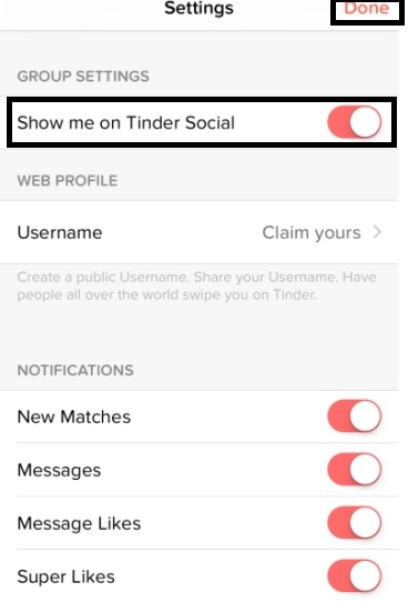 Show me on Tinder social