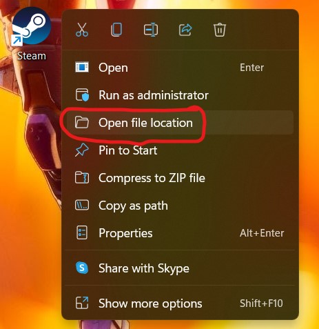 Open File Location