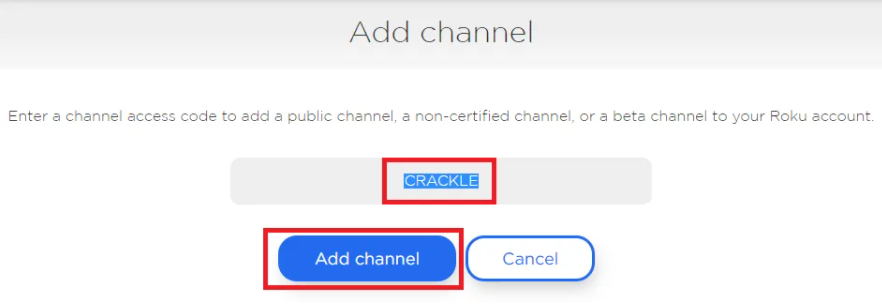 Enter channel code