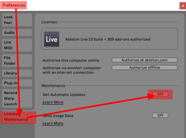 Disabling auto update on R2R Ableton Keygen