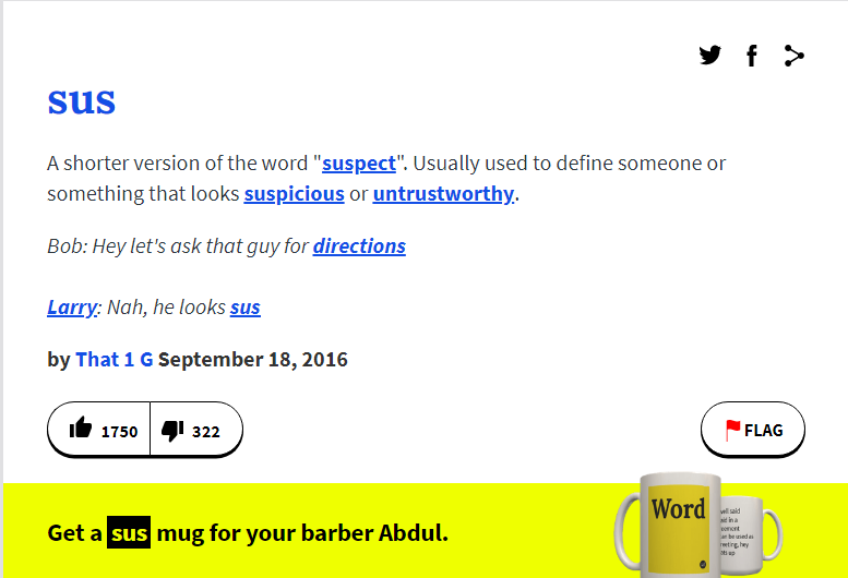 Urban Dictionary Sus