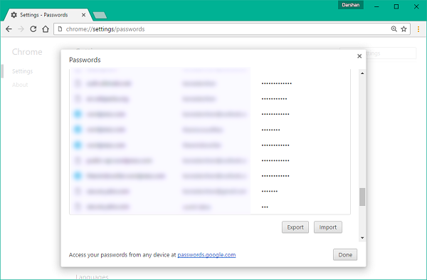 export saved passwords from chrome