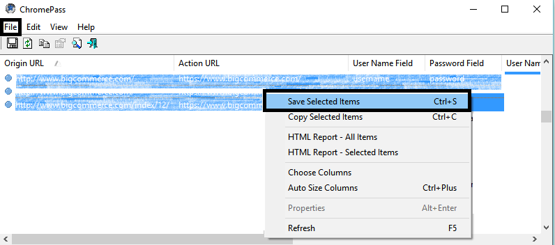 Export Chrome Passwords using Chromepass