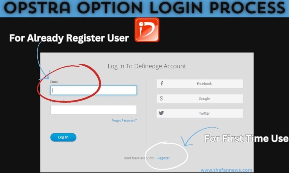 Opstra Option Login Page